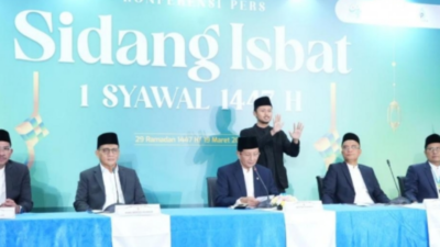 Konferensi pers Sidang Isbat penetapan awal bulan Hijriah dan Hari Raya Idul Adha 1447 Hijriah yang digelar Kementerian Agama di Kantor Kemenag, Jalan MH Thamrin, Jakarta, Minggu 17 Mei 2026. (Foto: Ist)