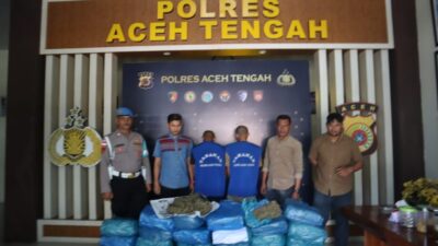 30,9 Kilogram Ganja Digagalkan! Satresnarkoba Polres Aceh Tengah Bekuk Dua Pengedar Antar Kabupaten