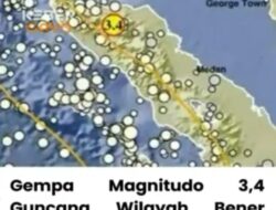 [BREAKING NEWS] Gempa M3,4 Guncang Bener Meriah Senin Dini Hari