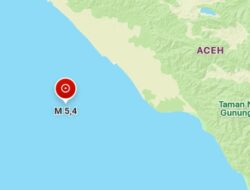 GEMPA M 5,4 GUNCANG ACEH BARAT, GETARAN TERASA HINGGA TAKENGON